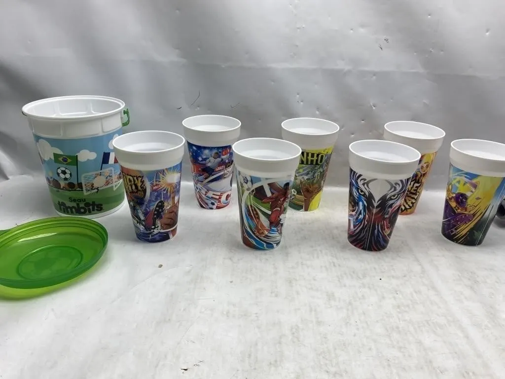 World Cup Soccer Cups, Timbits Bucket & Frisbee