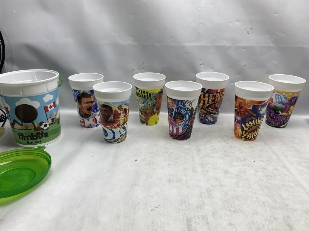 World Cup Soccer Cups, Timbits Bucket & Frisbee
