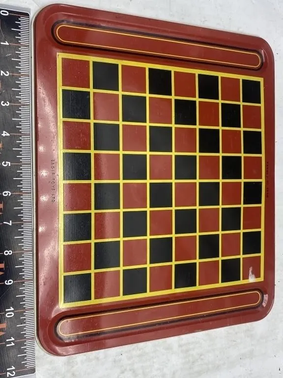 Eagle Toys Vintage Tin Checkers Game Board