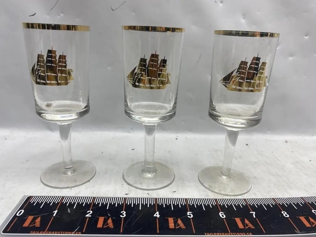 Ship Cordial Glasses & Glass Lab Jars Lot