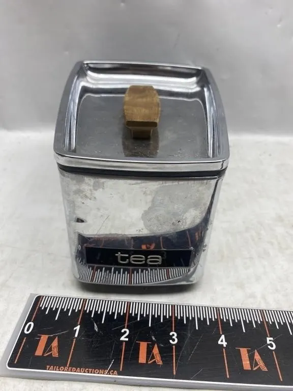 Chrome Lincoln BeautyWare Tea Canister