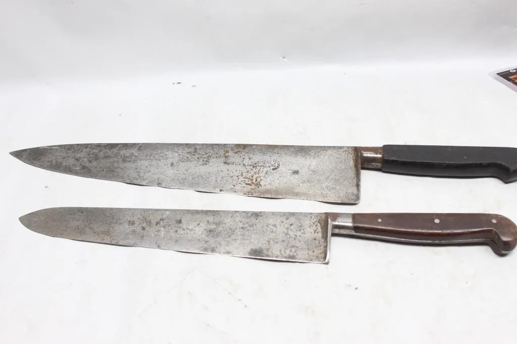 Pair of Vintage Sabatier & Sheffield Chef's Knives