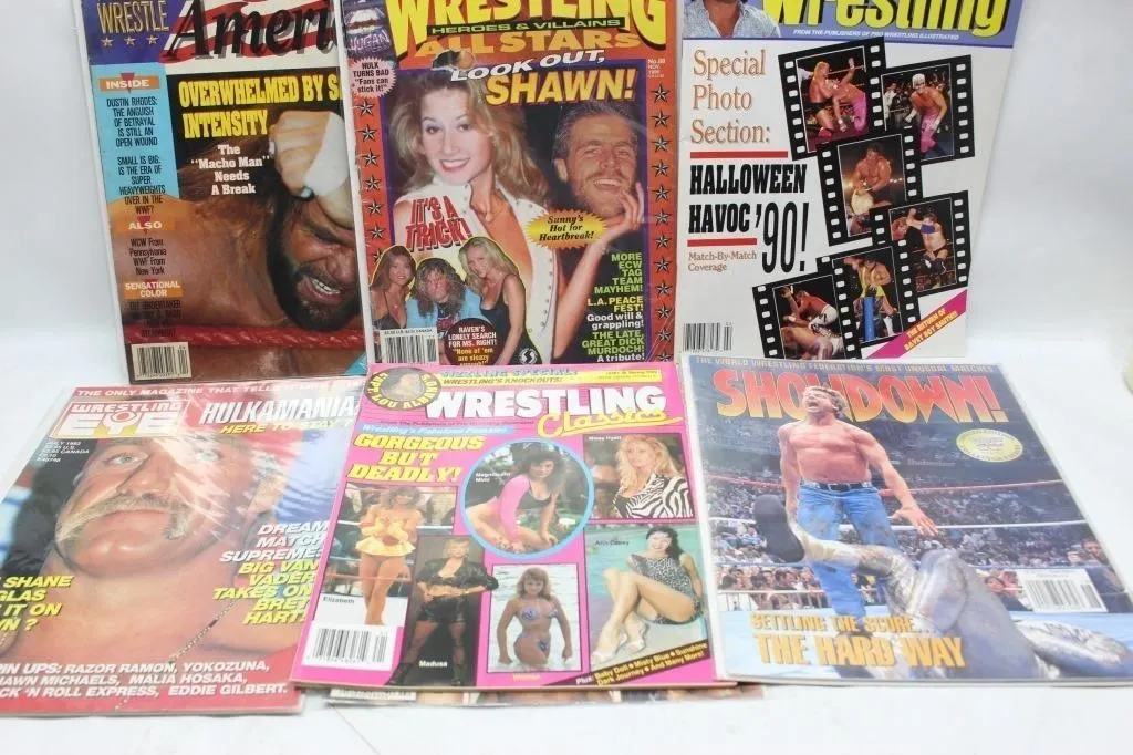 Vintage Wrestling Magazines Lot (7 Issues)