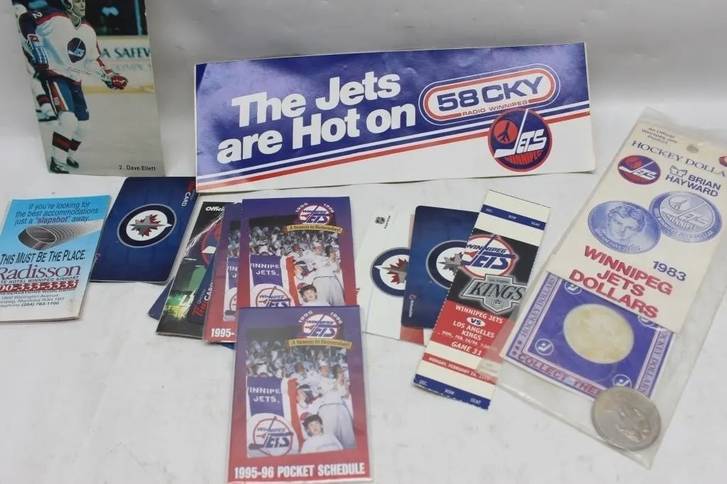 Winnipeg Jets memorabilia lot: tickets, cards,