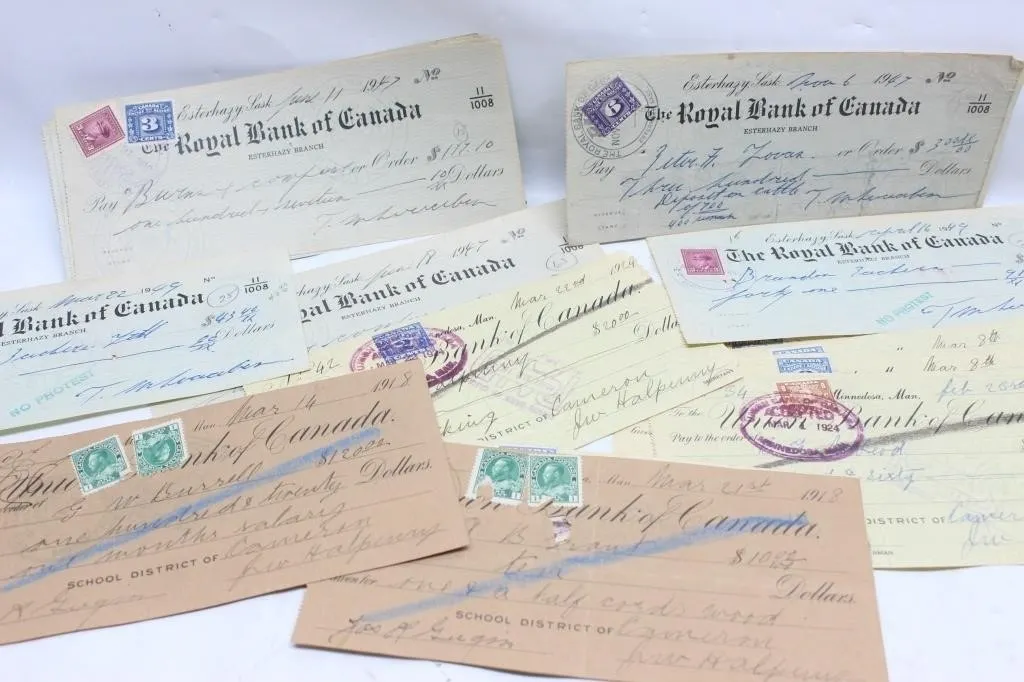 Royal Bank of Canada Vintage Cheques & Documents