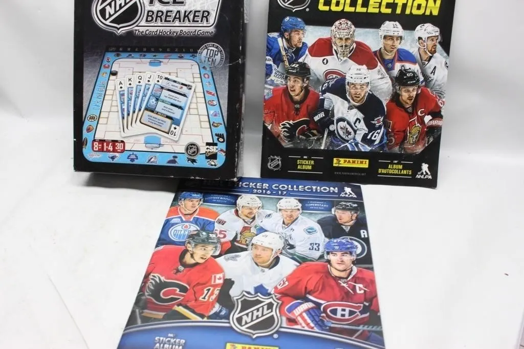 NHL Ice Breaker Game & Sticker Album Lot