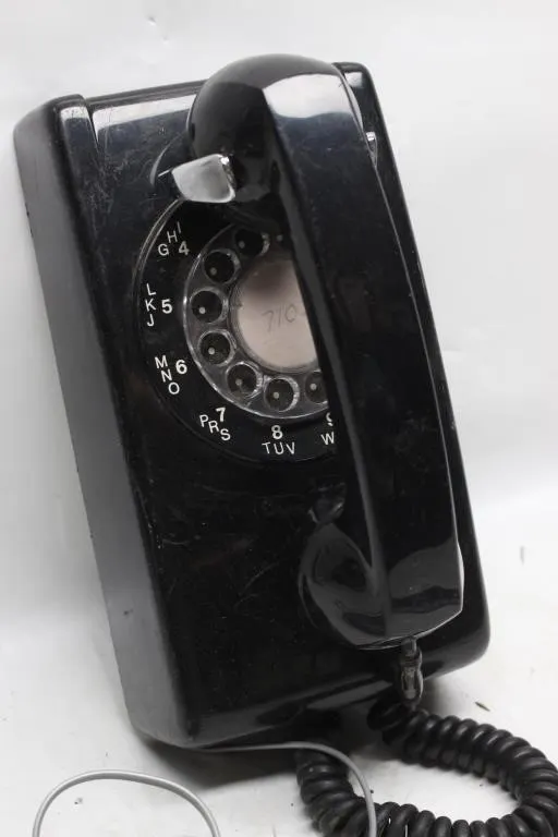 Vintage Black Rotary Wall Telephone