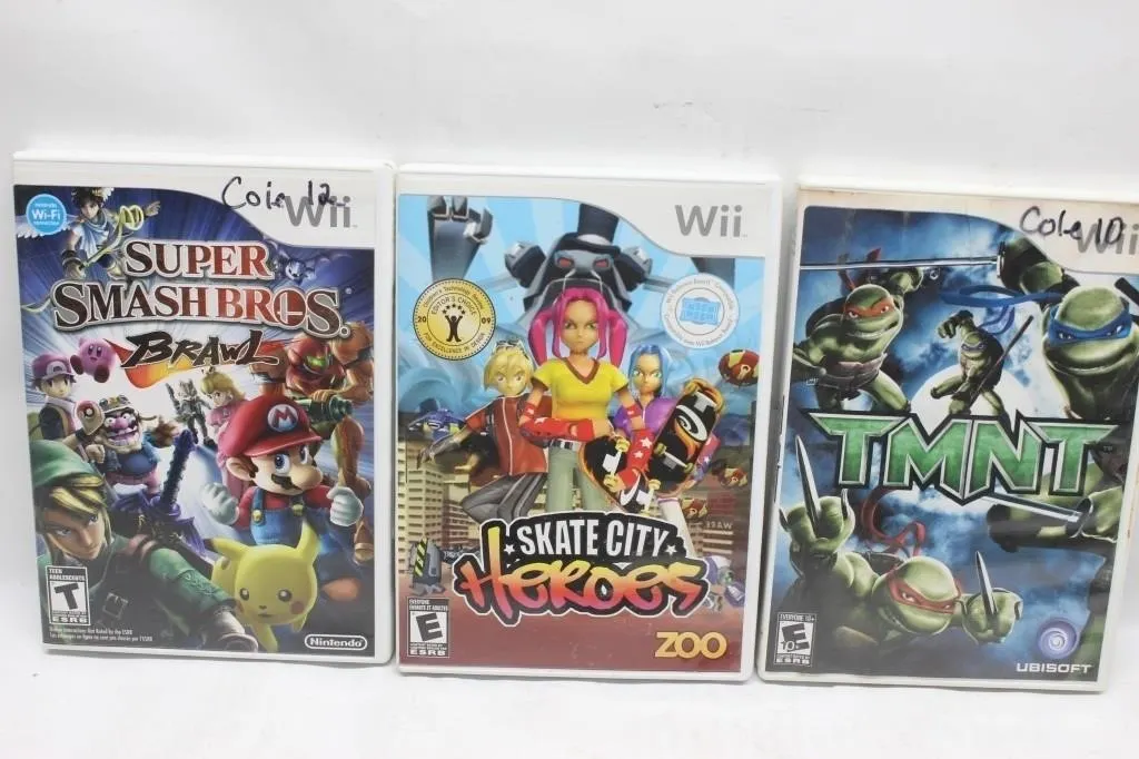 Wii Games: Smash Bros Brawl, Skate City Heroes,