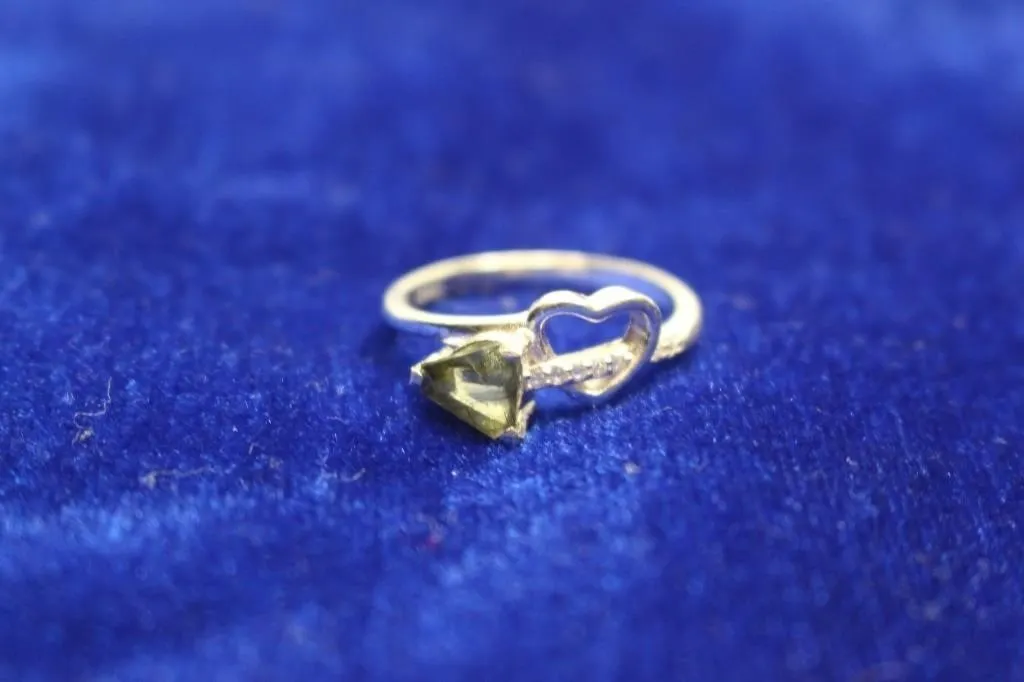 Sterling Silver Green Rutile Peridot Ring w/ COA