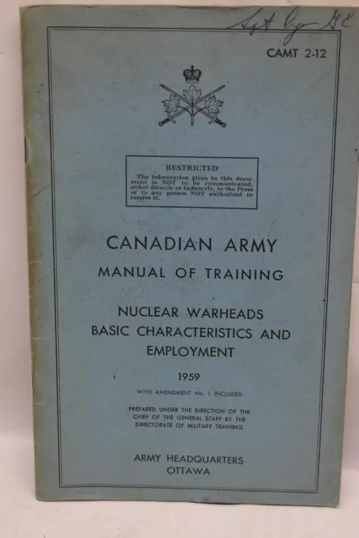 1959 Canadian Army Nuclear Warheads Manual CAMT