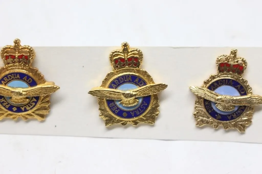 RAF Per Ardua Ad Astra Badge Pins, Set of 3