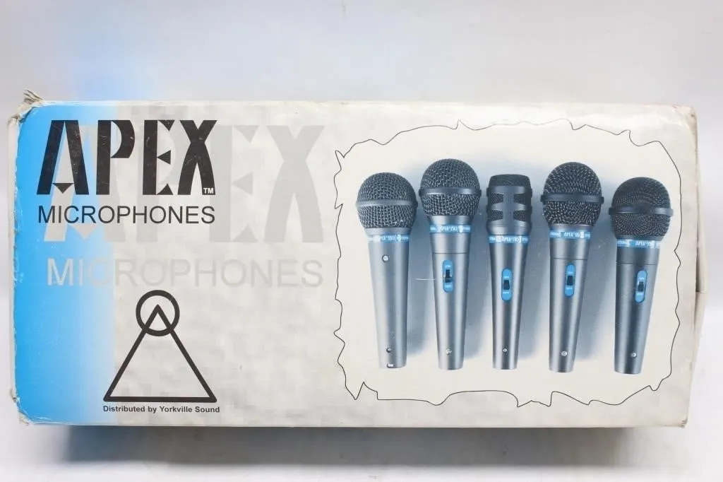 Apex 5-Pack Professional Microphones w/ Cables
