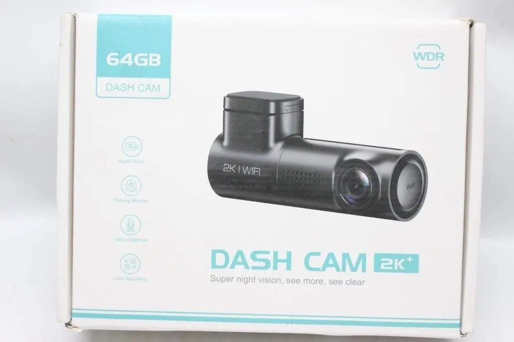 64GB WiFi Dash Cam 2K+ with Night Vision