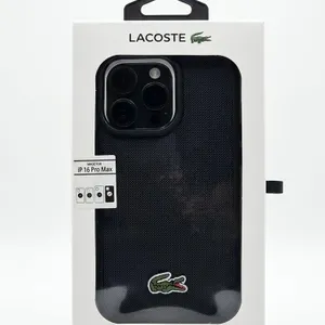 Lacoste Protective Phone Case for iPhone 16 Pro Max Black with Logo