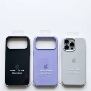 3 iPhone 17 Pro Max Silicone Cases in Black, Purple, and White