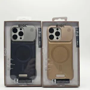 Bigc Best Quality iPhone 16 Pro Max Matte and Soft TPU/PC Cases, Set of 2, Gold and Black