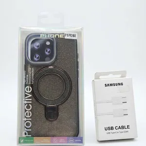 Protective Case for iPhone 15 Pro Max with Ring and Samsung USB Type-C Cable