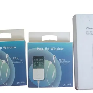 2 JH-103F Pop-Up Window 13 Pro Earphones and iPhone 13 Pro Max Power Adapter