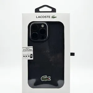 Lacoste iPhone 16 Pro Max Black Case with Crocodile Logo in Original Packaging
