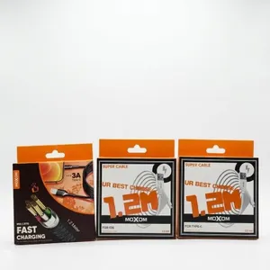 3 MOXOM Fast Charging Cables, 1.2M, Type C and iOS Compatible