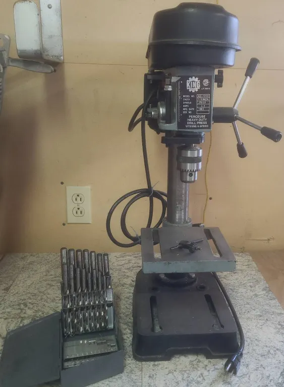 King Canada KC-100C 1/2" Heavy Duty Drill Press With Huot Drill Bit Set