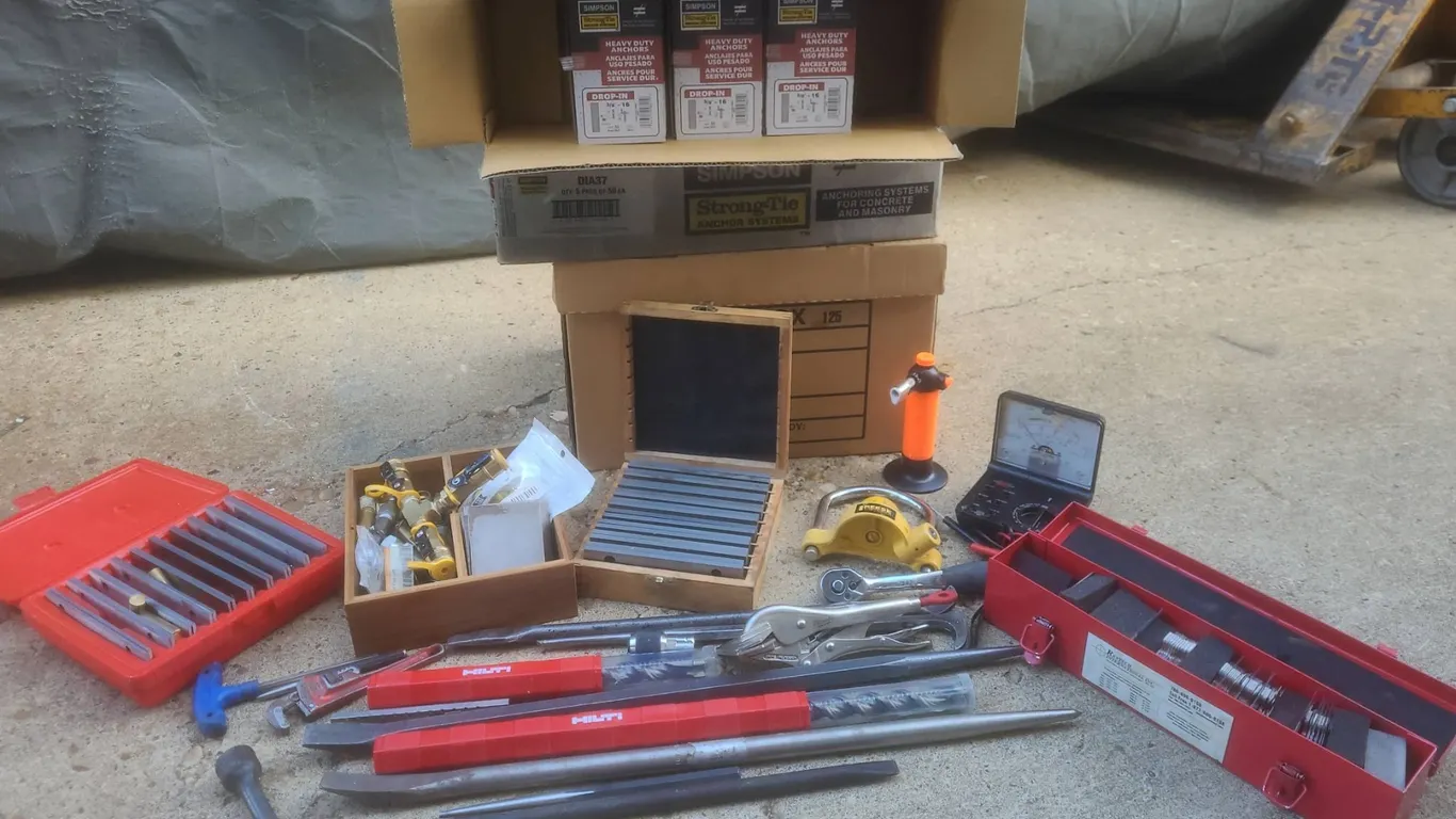 Simpson Strong-Tie Anchors, Hilti Chisels and Mixed Tools Lot