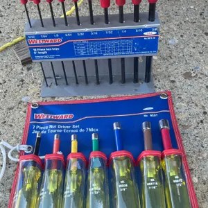 Westward 10 Piece SAE T-Handle Hex Key Set and 7 Piece Nut Driver Set