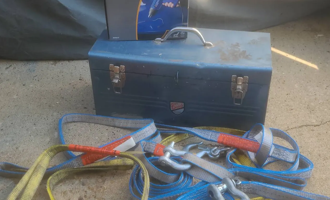 Beach Steel Toolbox with Power Fist Heat Gun