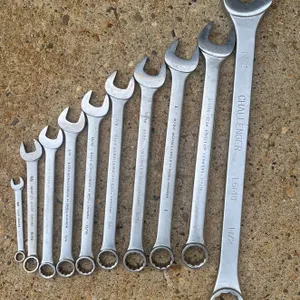9 Combination Wrenches, Gray and Challenger by Proto, 3/8" to 1-1/2"
