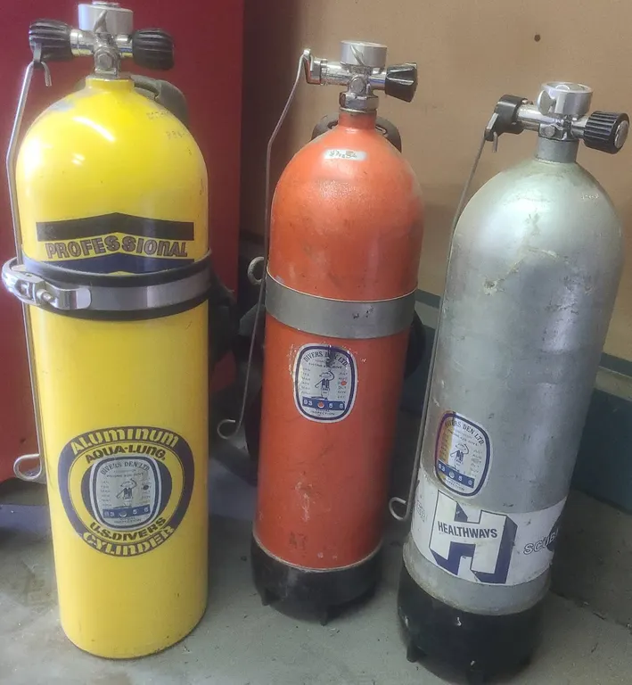 3 Vintage Scuba Diving Cylinders