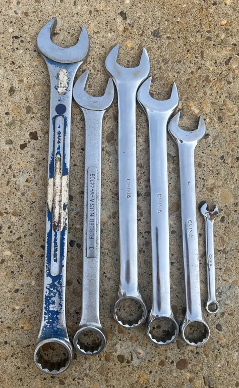 6 Open/Box End Wrenches, Craftsman & Assorted Brands, SAE Sizes