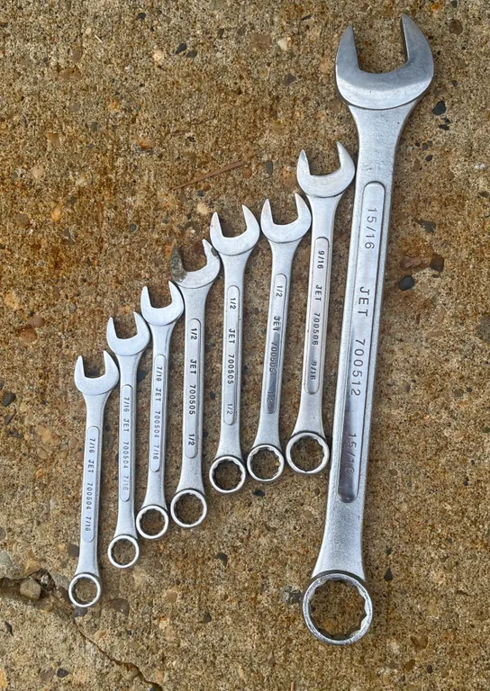 7 Piece JET Drop Forged Steel SAE Combination Wrench Set
