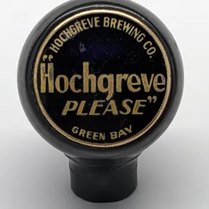 BALL TAP KNOB HANDLE HOCHGREVE PLEASE BEER GREEN BAY WISCONSIN (GREEN DUCK)
