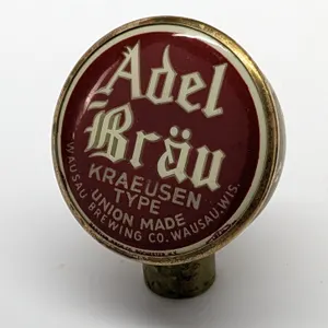 BALL TAP KNOB HANDLE ADEL BRAU KRAUSEN TYPE BEER WAUSAU WISCONSIN (TIN CAN STYLE)