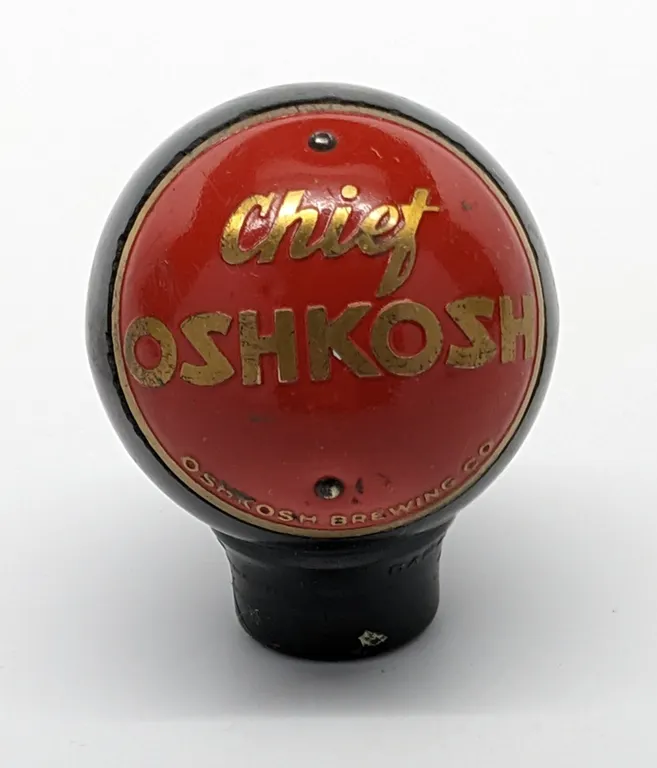 BALL TAP KNOB HANDLE CHIEF OSHKOSH BEER WISCONSIN (DAKA-WARE)