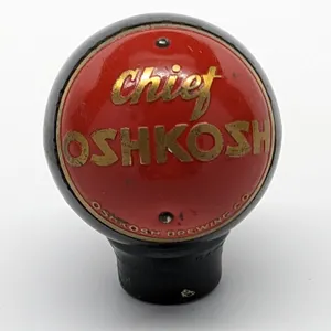 BALL TAP KNOB HANDLE CHIEF OSHKOSH BEER WISCONSIN (DAKA-WARE)