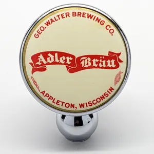 BALL TAP KNOB HANDLE GEO WALTERS BREWING ADLER BRAU BEER APPLETON WISCONSIN (TIN CANS STYLE)