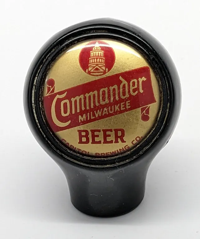 BALL TAP KNOB HANDLE COMMANDER MILWAUKEE BEER CAPITOL BREWING WISCONSIN (BASTIAN BROS)