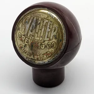BALL TAP KNOB HANDLE WALTER BREWING EAU CLAIRE WISCONSIN BEER (NEW ART SPECIALTIES)