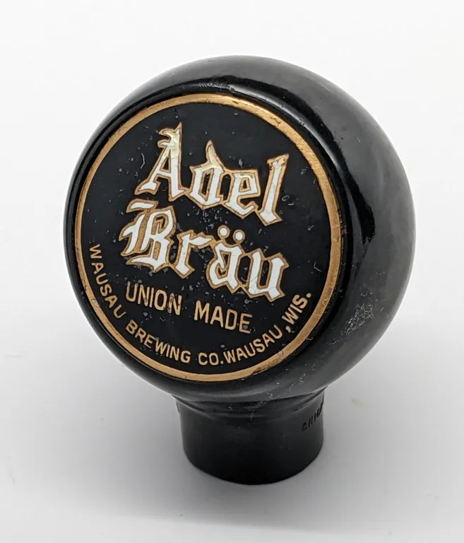 BALL TAP KNOB HANDLE UNION MADE ADEL BRAU BEER WAUSAU WISCONSIN (GREEN DUCK)