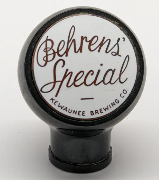 BALL TAP KNOB HANDLE BEHREN'S SPECIAL KEWAUNEE WISCONSIN
