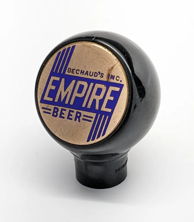 BALL TAP KNOB HANDLE BECHAUD'S EMPIRE BEER FOND DU LAC WISCONSIN (GREEN DUCK)