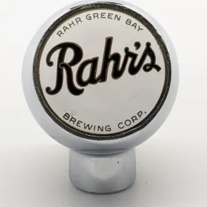BALL TAP KNOB HANDLE RAHR'S BEER GREEN BAY WISCONSIN (ROBBINS)