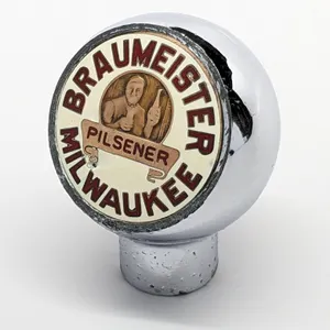 BALL TAP KNOB HANDLE BRAUMEISTER PILSENER BEER MILWAUKEE WISCONSIN (ROBBINS)
