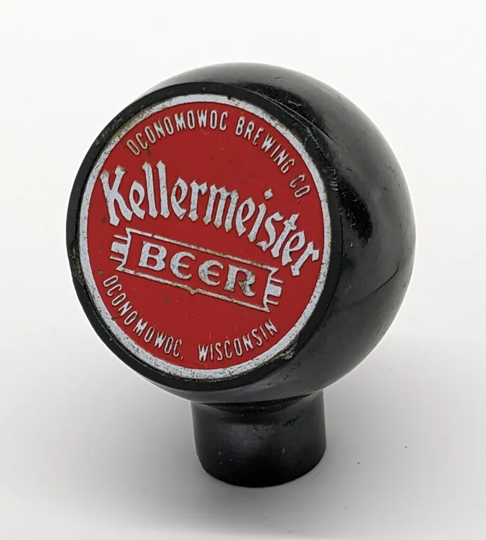 BALL TAP KNOB HANDLE KELLERMEISTER BEER OCONOMOWOC WISCONSIN (NEW ART SPECIALTIES)