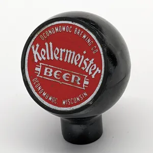 BALL TAP KNOB HANDLE KELLERMEISTER BEER OCONOMOWOC WISCONSIN (NEW ART SPECIALTIES)