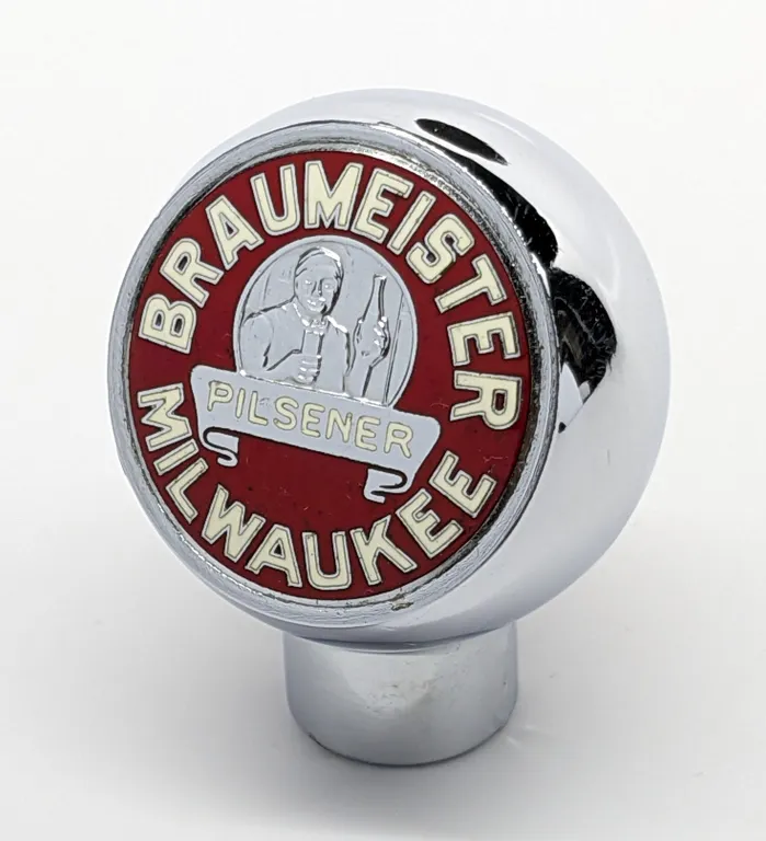 BALL TAP KNOB HANDLE BRAUMEISTER PILSENER BEER MILWAUKEE WISCONSIN (ROBBINS)