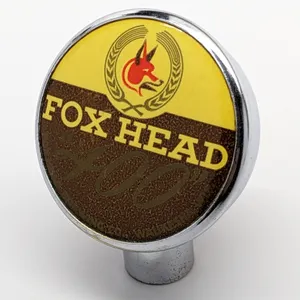 BALL TAP KNOB HANDLE FOX HEAD "400" BEER WAUKESHA WISCONSIN (TIN CAN STYLE)