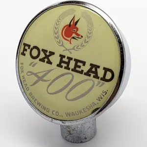 BALL TAP KNOB HANDLE FOX HEAD 400 BEER WAUKESHA WISCONSIN (TIN CAN STYLE)