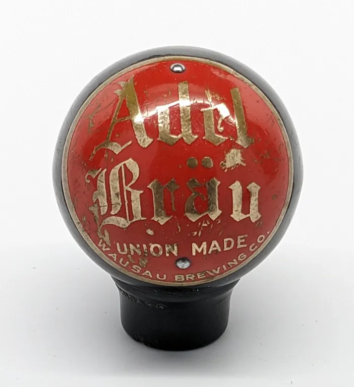 BALL TAP KNOB HANDLE UNION MADE ADEL BRAU BEER WAUSAU WISCONSIN (DAKA-WARE)